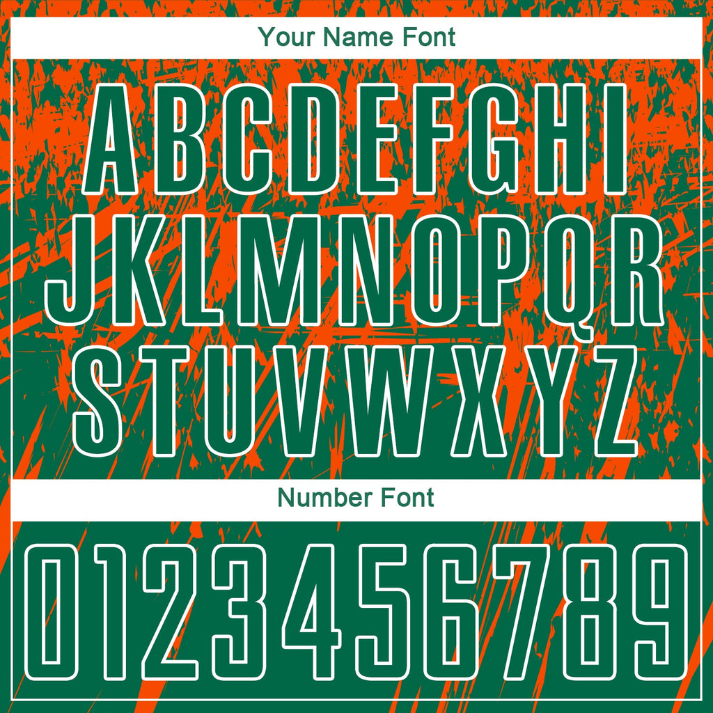 Custom Kelly Green Orange-White Sublimation Soccer Uniform Jersey