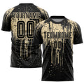 Custom City Cream Black Sublimation Soccer Uniform Jersey