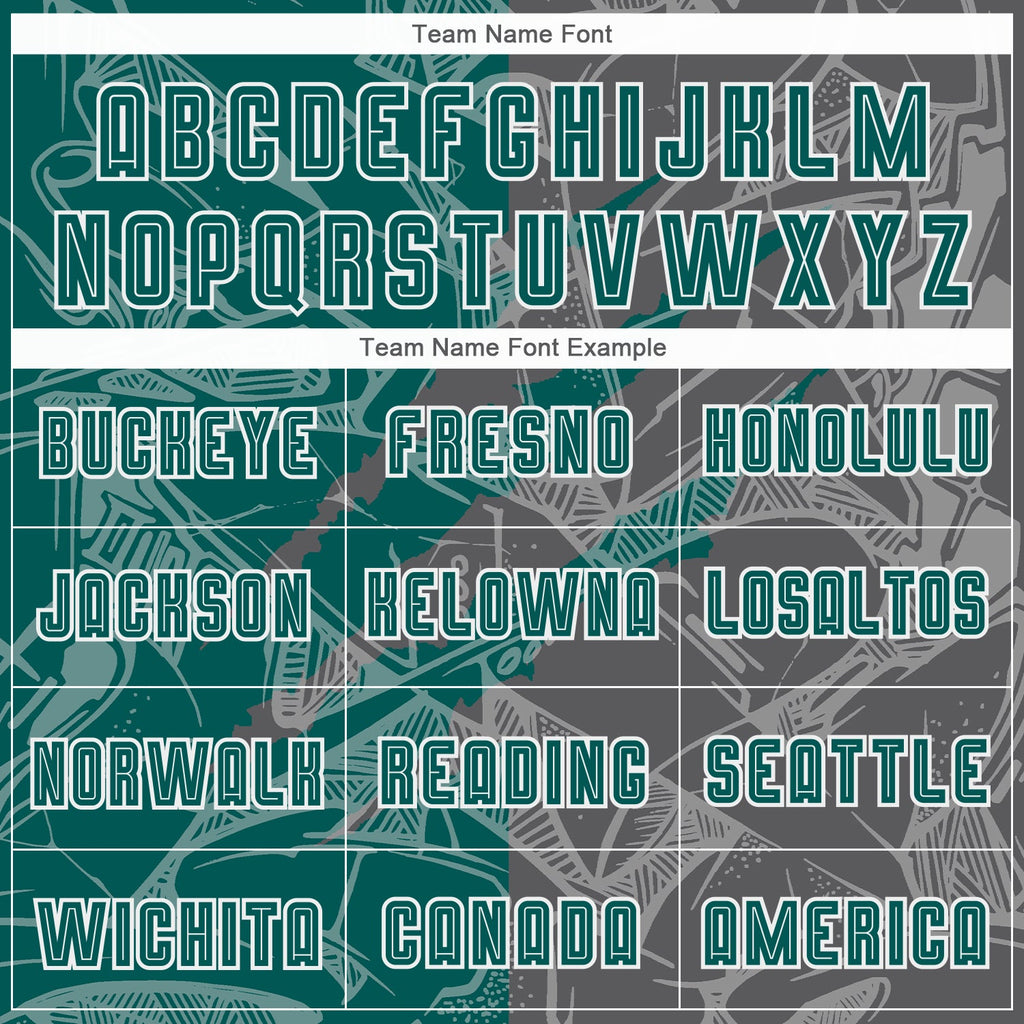 Custom Graffiti Pattern Midnight Green-Steel Gray Scratch Sublimation Soccer Uniform Jersey