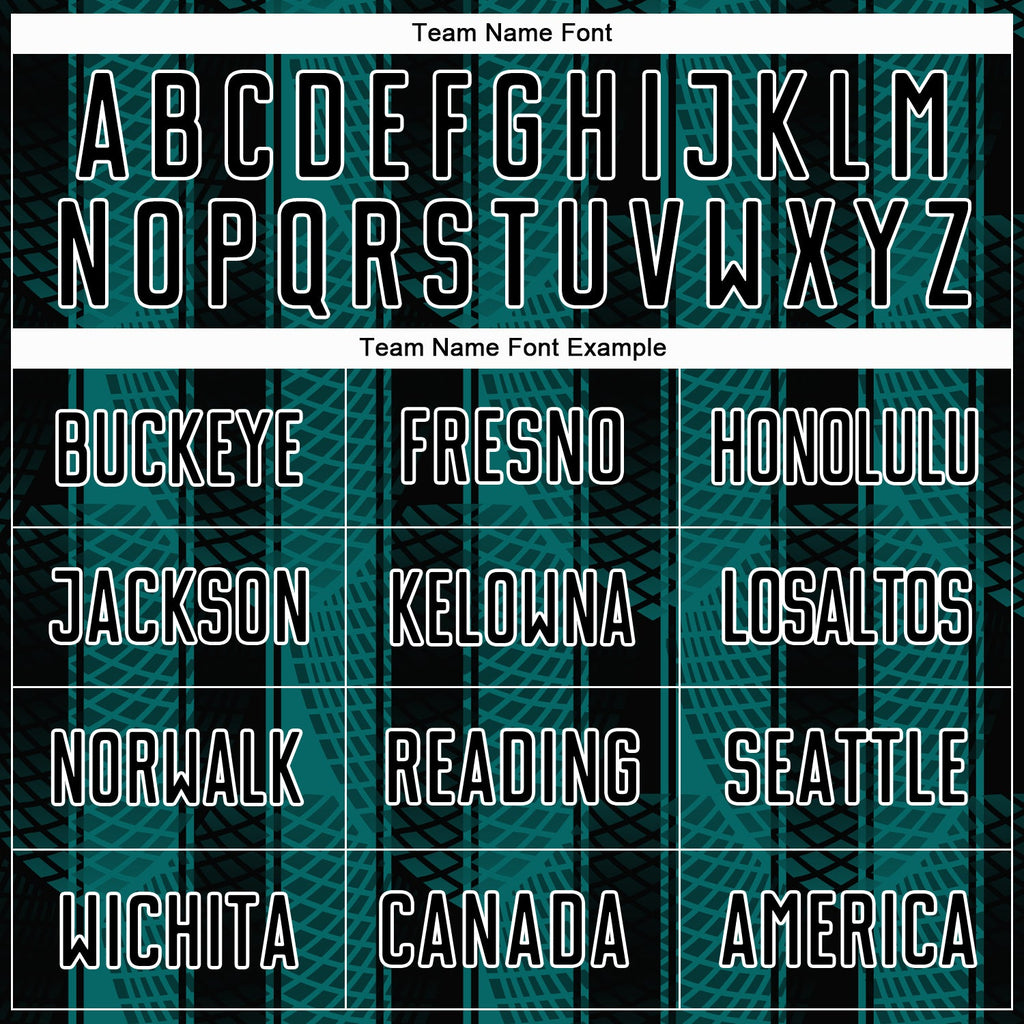 Custom Black Teal-White Abstract Network Sublimation Soccer Uniform Jersey