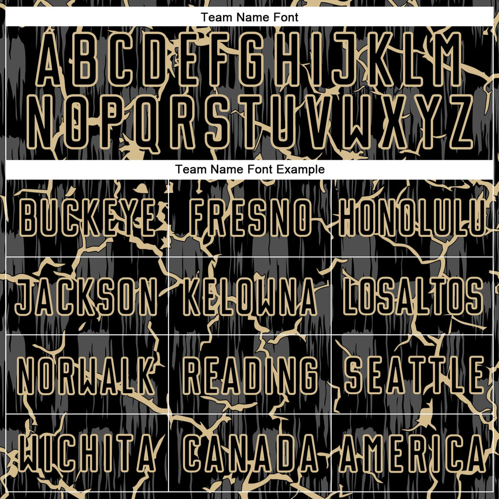 Custom Black Vegas Gold Lightning Sublimation Soccer Uniform Jersey