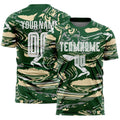Custom Figure White Green-Cream Fluid Art Splash Sublimation Soccer Uniform Jersey