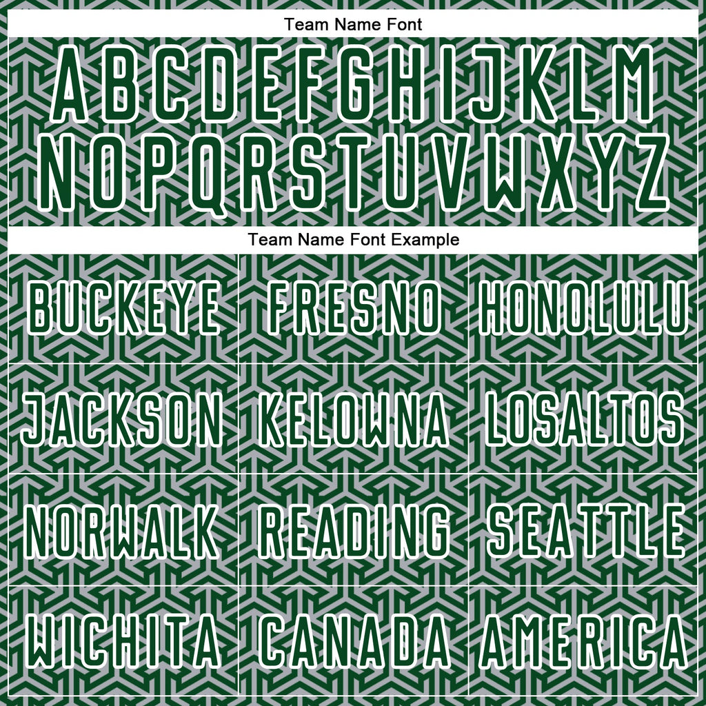 Custom Green Gray-White Geometric Arrow Sublimation Soccer Uniform Jersey