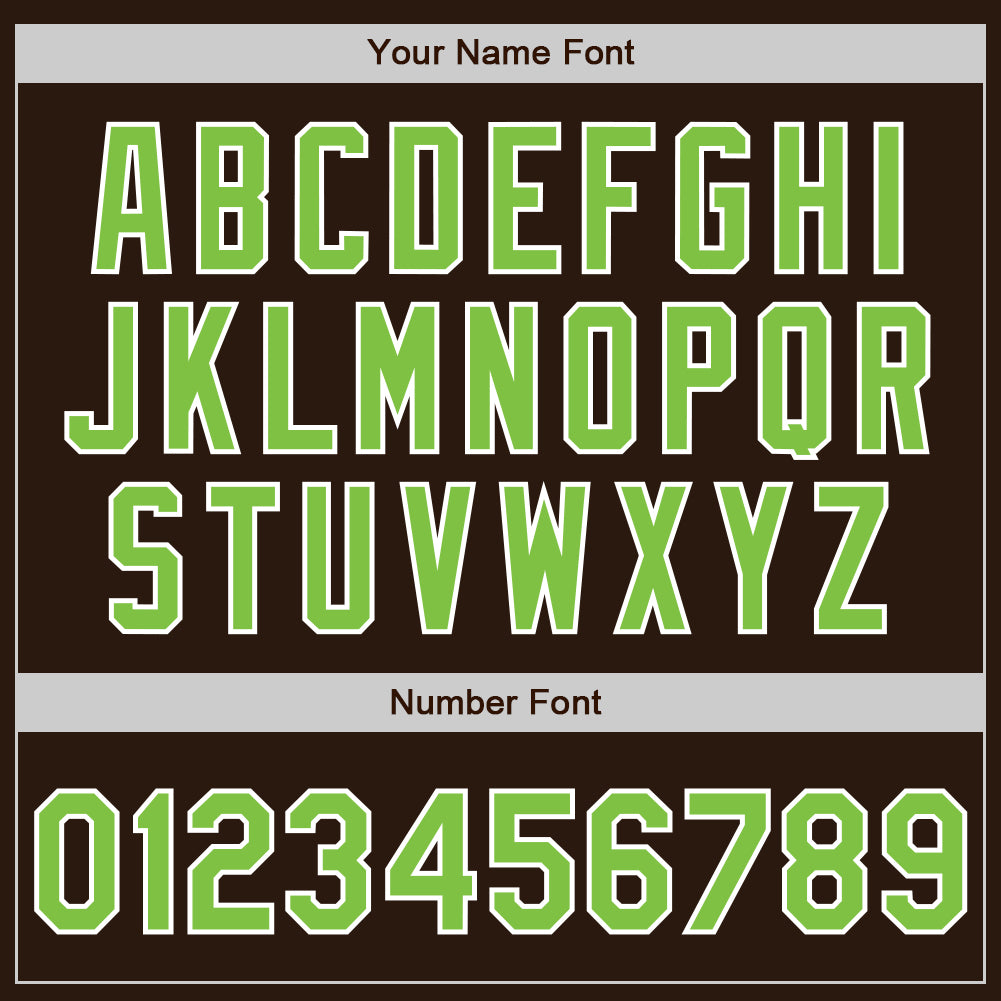 Custom Brown Neon Green-White Two-Button Unisex Softball Jersey