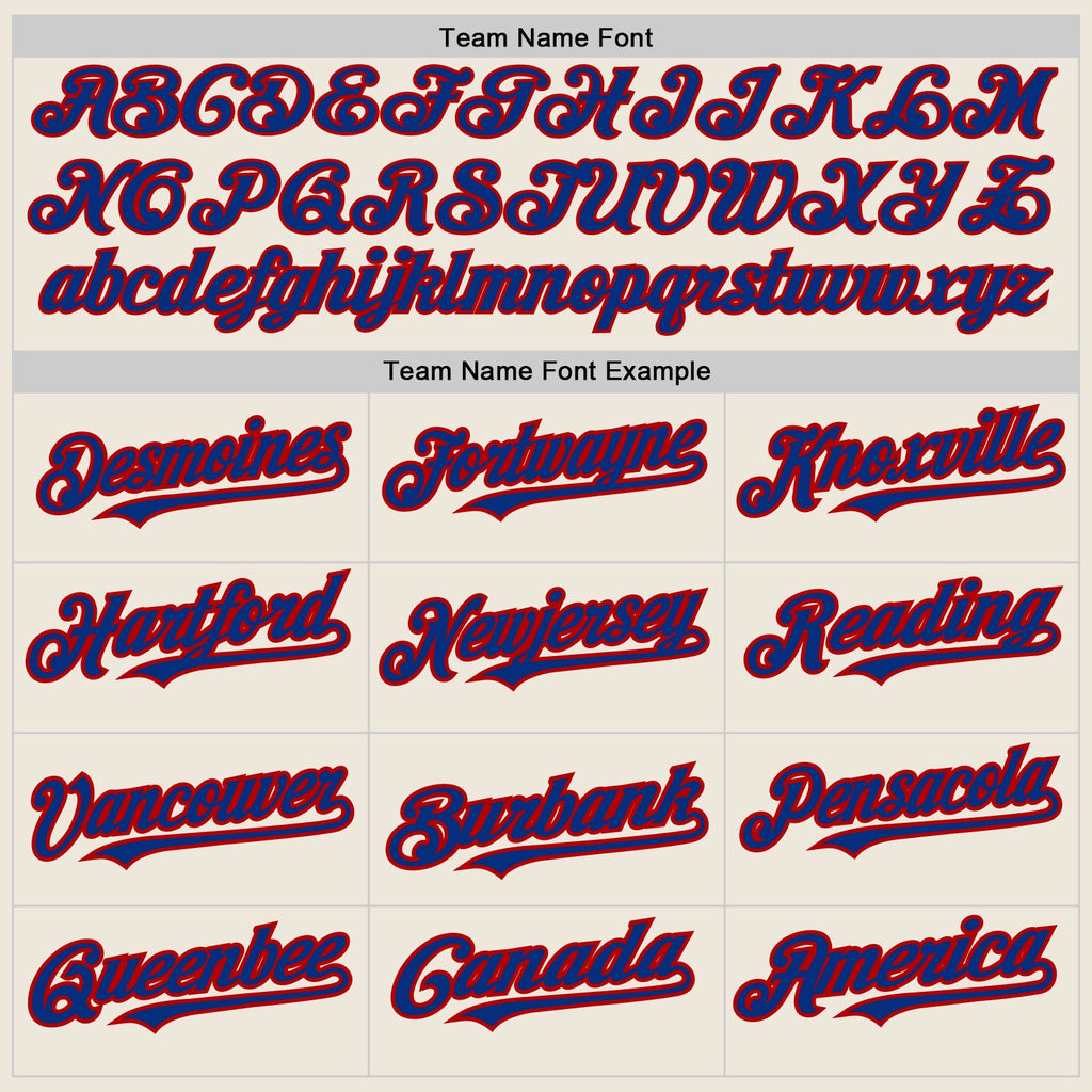 Custom Cream Red Pinstripe Royal Two-Button Unisex Softball Jersey