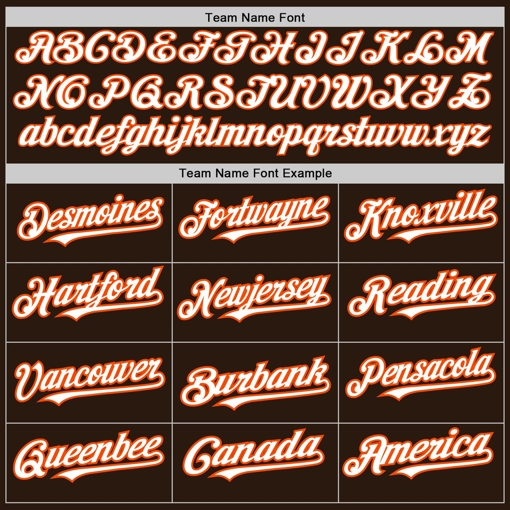 Custom Brown Orange Pinstripe White Two-Button Unisex Softball Jersey