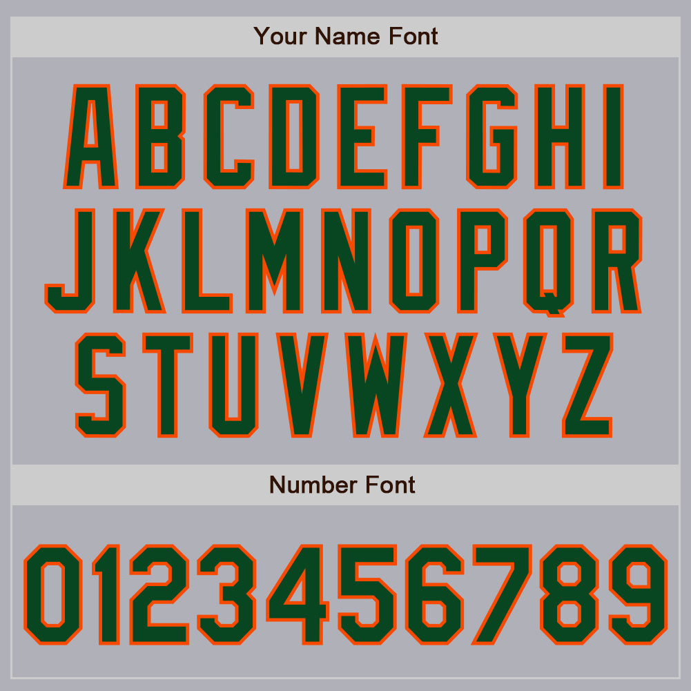 Custom Gray Green Pinstripe Orange Two-Button Unisex Softball Jersey