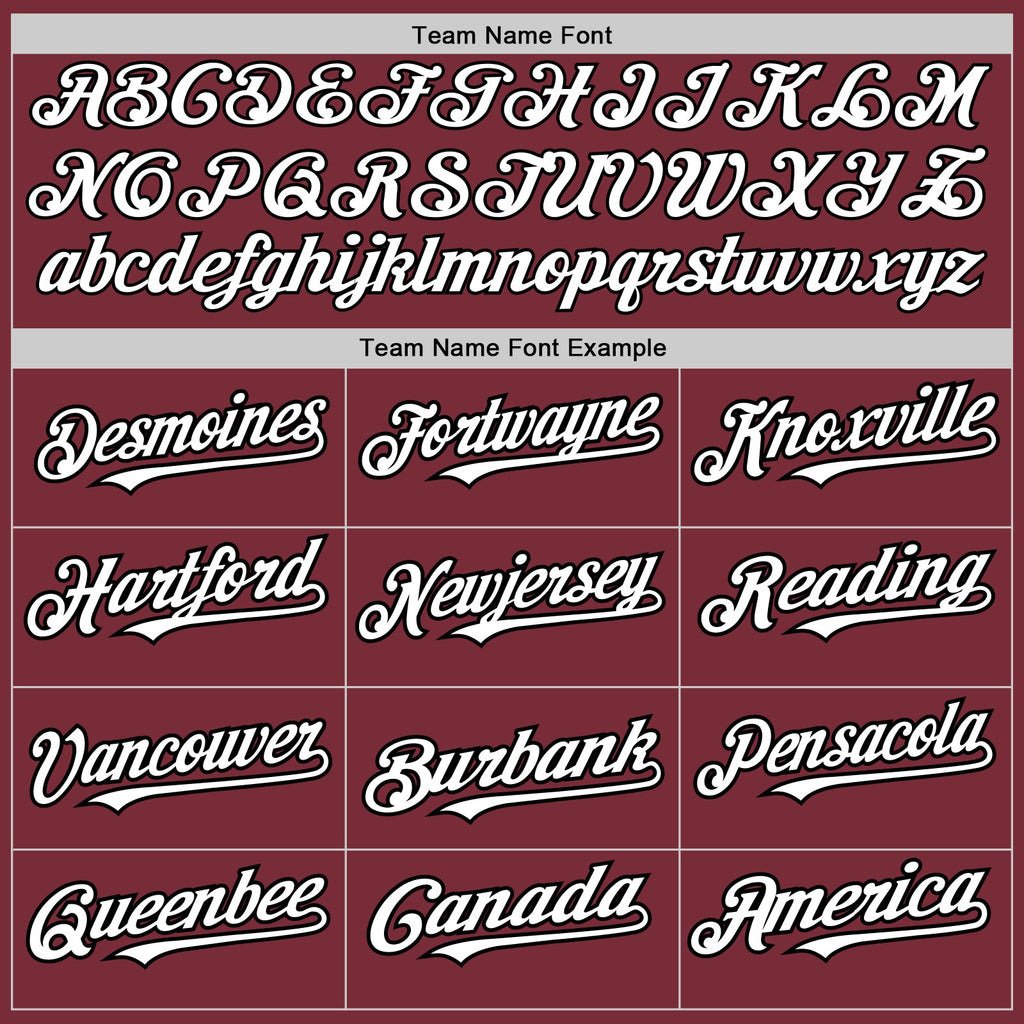 Custom Burgundy Black Pinstripe White Two-Button Unisex Softball Jersey