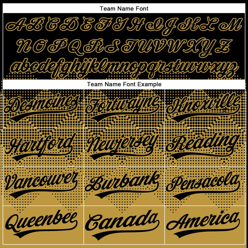 Custom Black Old Gold 3D Gradient Square Shape Two-Button Unisex Softball Jersey
