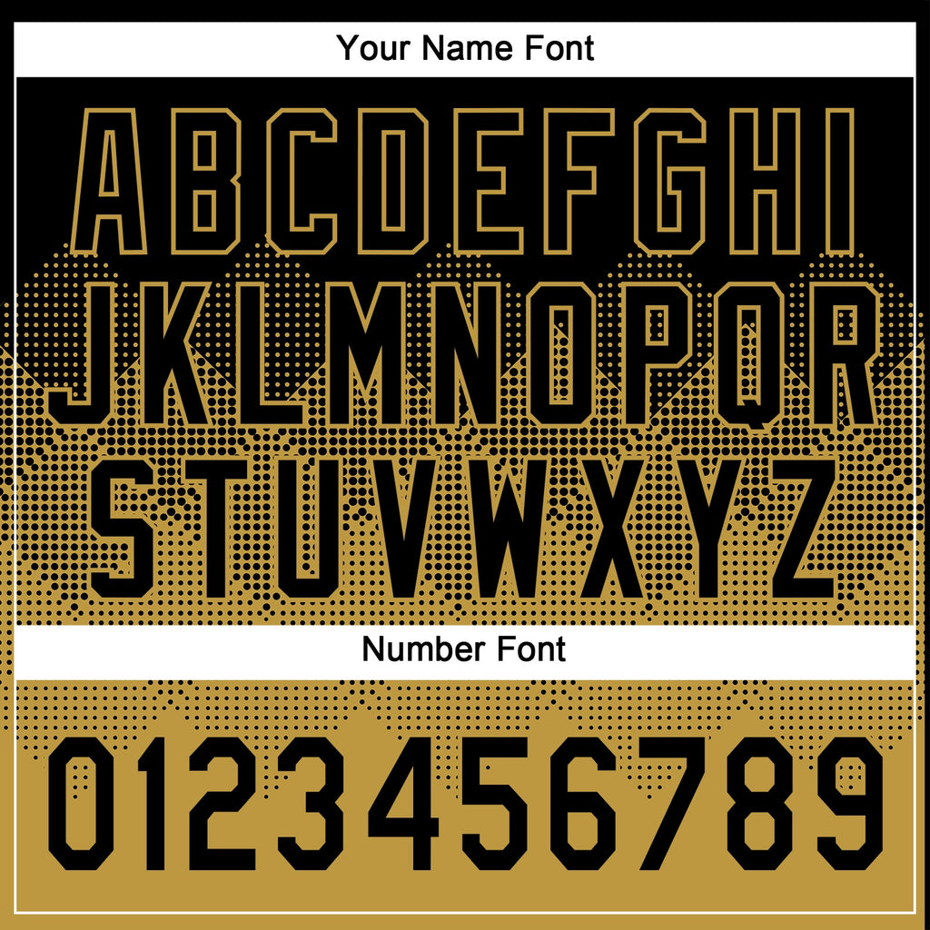 Custom Black Old Gold 3D Gradient Square Shape Two-Button Unisex Softball Jersey
