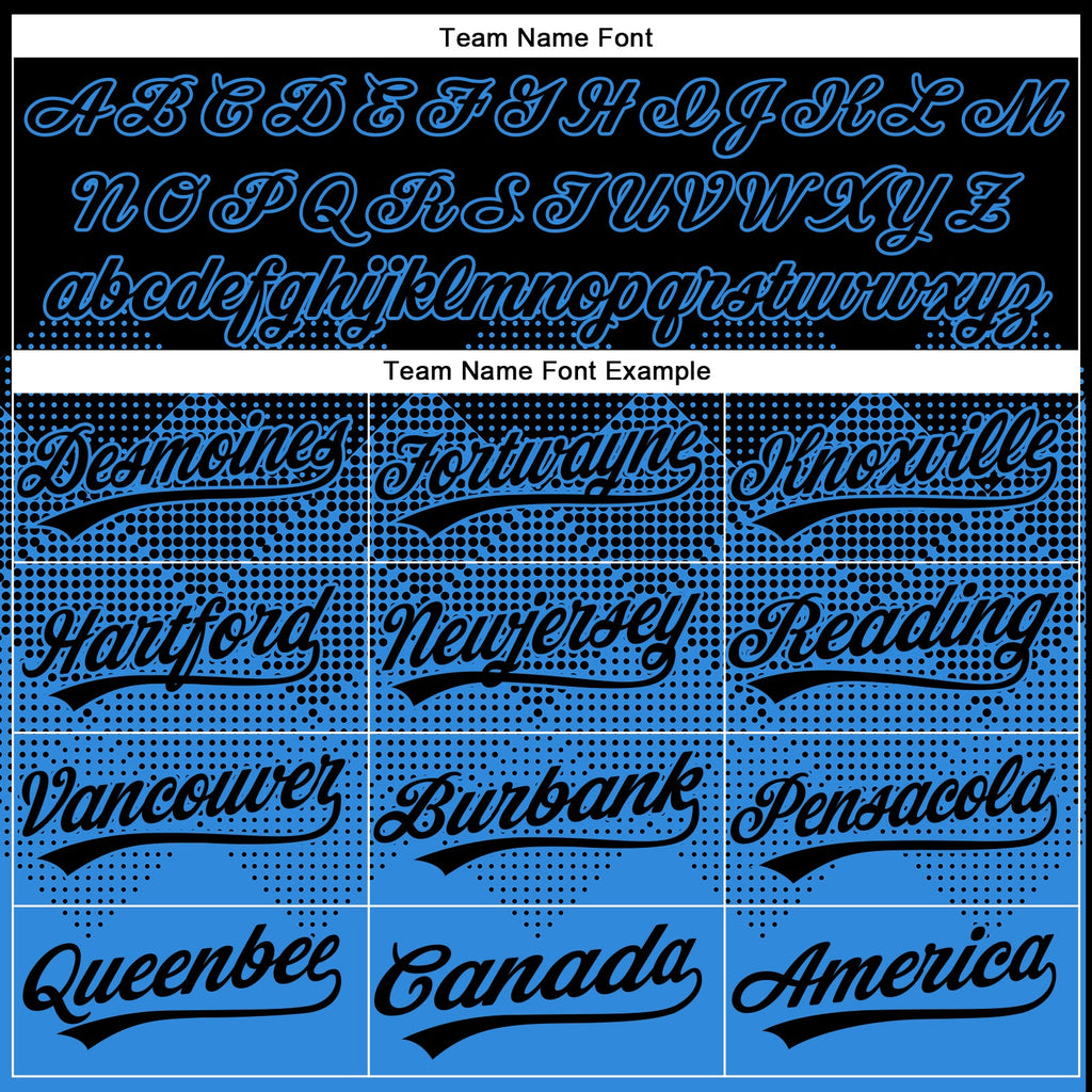 Custom Black Electric Blue 3D Gradient Square Shape Two-Button Unisex Softball Jersey