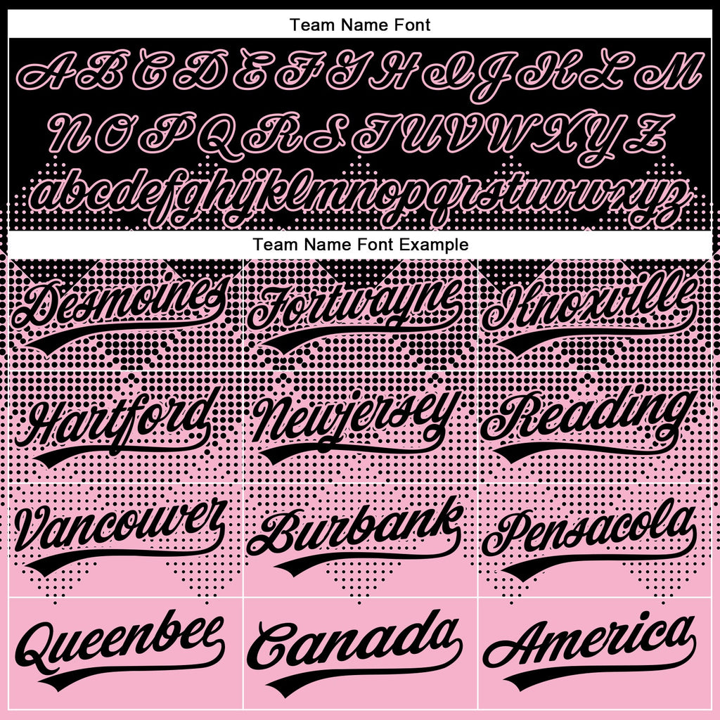 Custom Black Light Pink 3D Gradient Square Shape Two-Button Unisex Softball Jersey