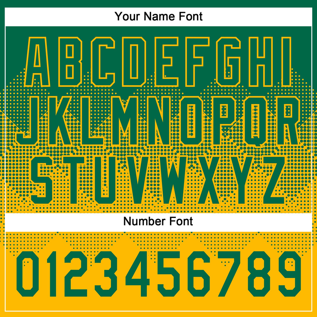 Custom Kelly Green Gold 3D Gradient Square Shape Two-Button Unisex Softball Jersey