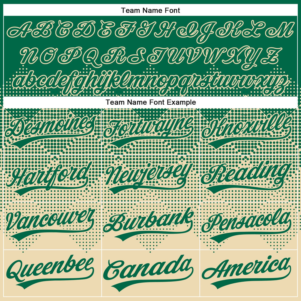 Custom Kelly Green Cream 3D Gradient Square Shape Two-Button Unisex Softball Jersey