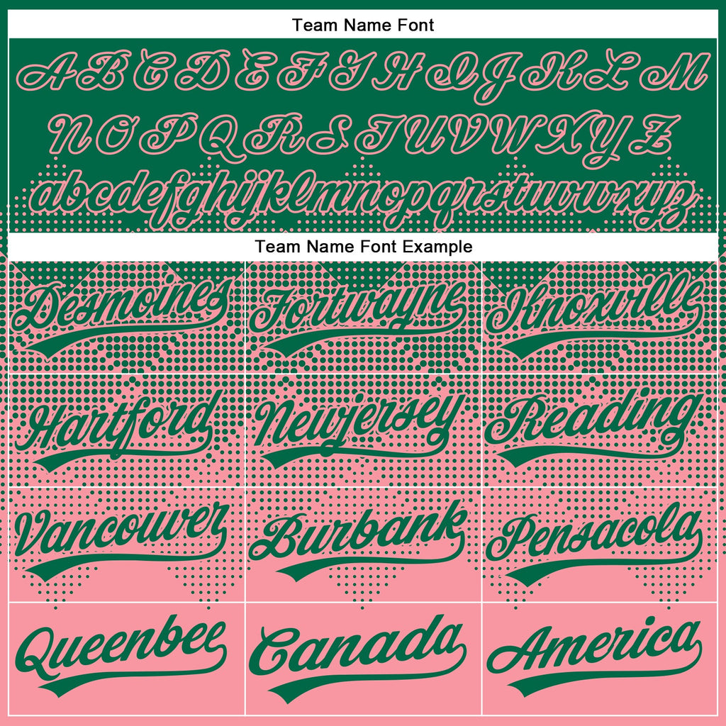 Custom Kelly Green Medium Pink 3D Gradient Square Shape Two-Button Unisex Softball Jersey