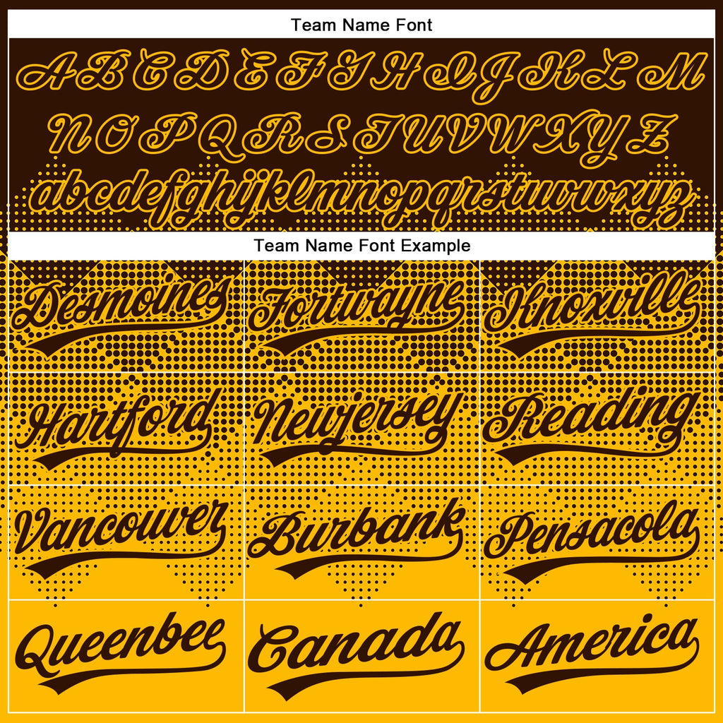Custom Brown Gold 3D Gradient Square Shape Two-Button Unisex Softball Jersey