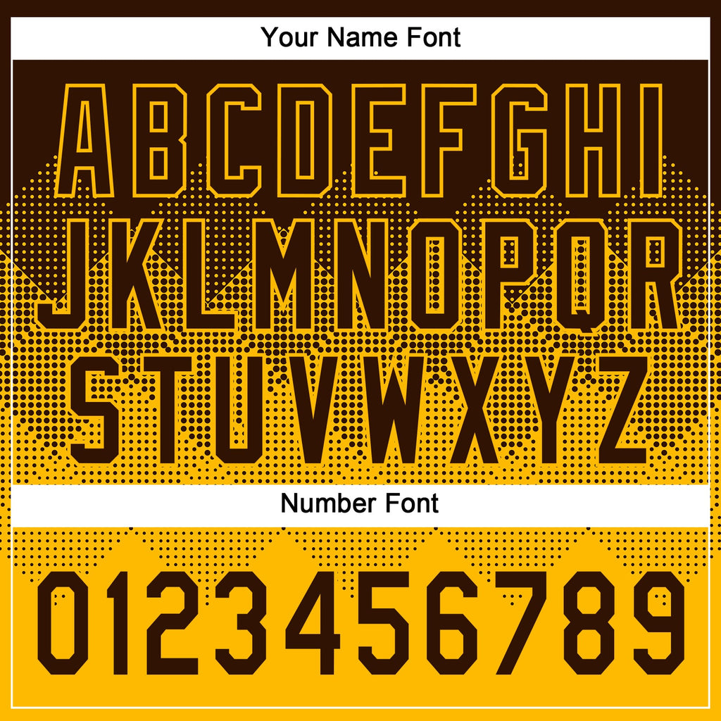 Custom Brown Gold 3D Gradient Square Shape Two-Button Unisex Softball Jersey