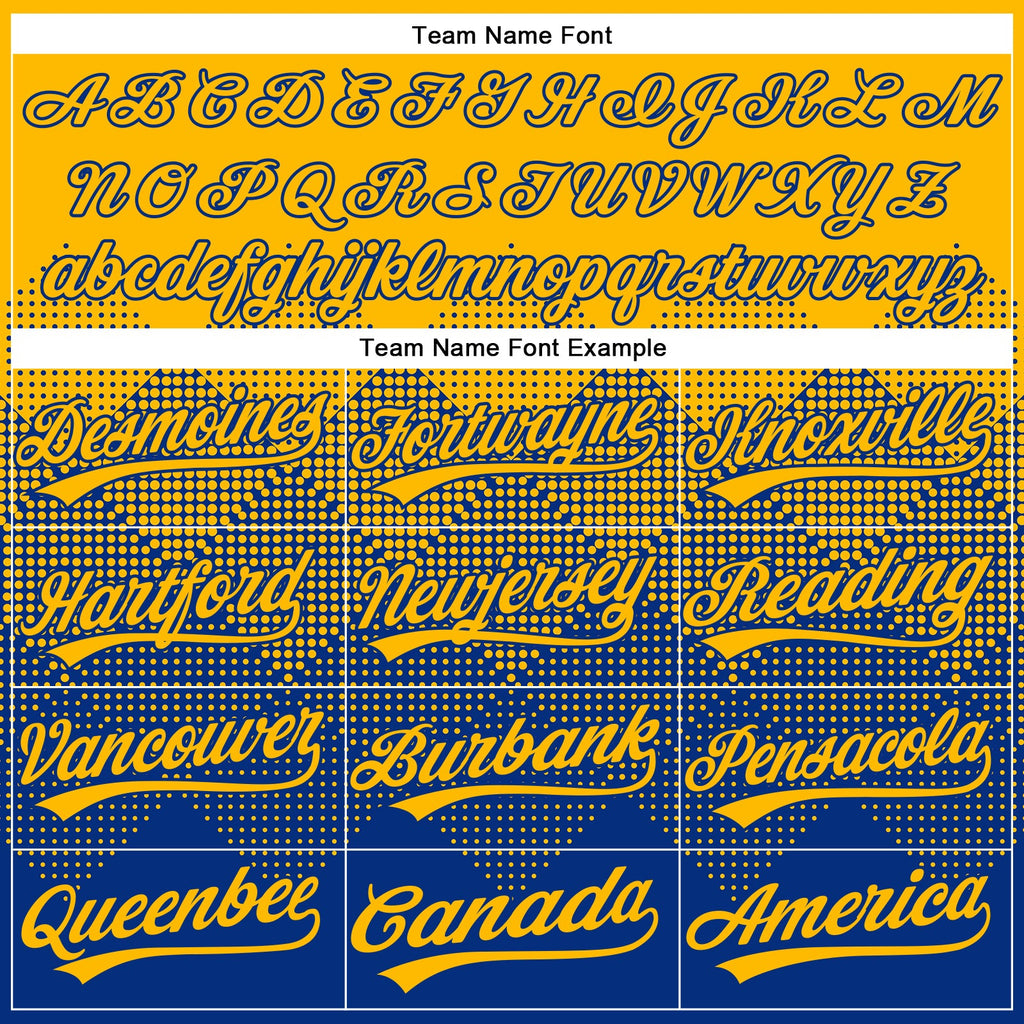 Custom Gold Royal 3D Gradient Square Shape Two-Button Unisex Softball Jersey