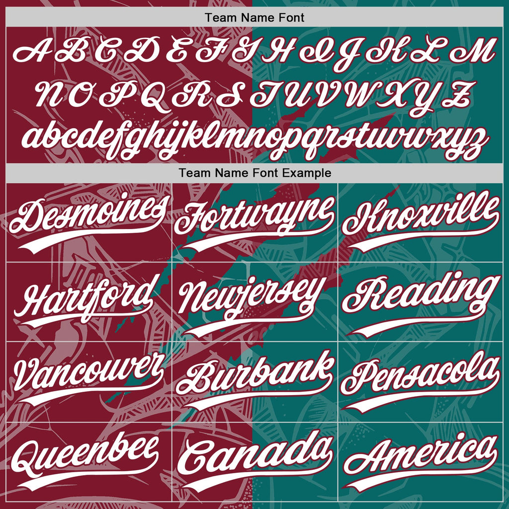 Custom Graffiti Pattern White Teal-Crimson 3D Scratch Two-Button Unisex Softball Jersey