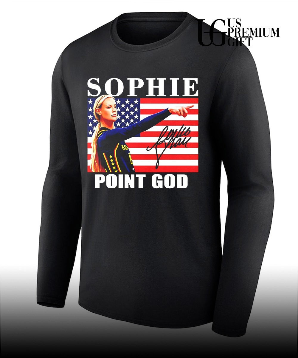 Sophie Cunningham point God Indiana Fever American flag signature shirt