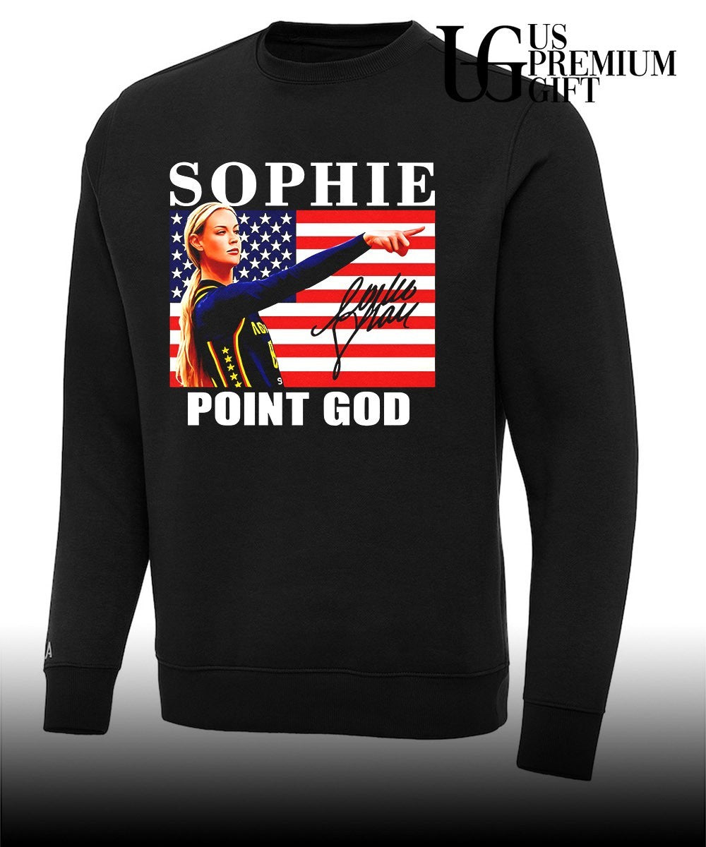Sophie Cunningham point God Indiana Fever American flag signature shirt