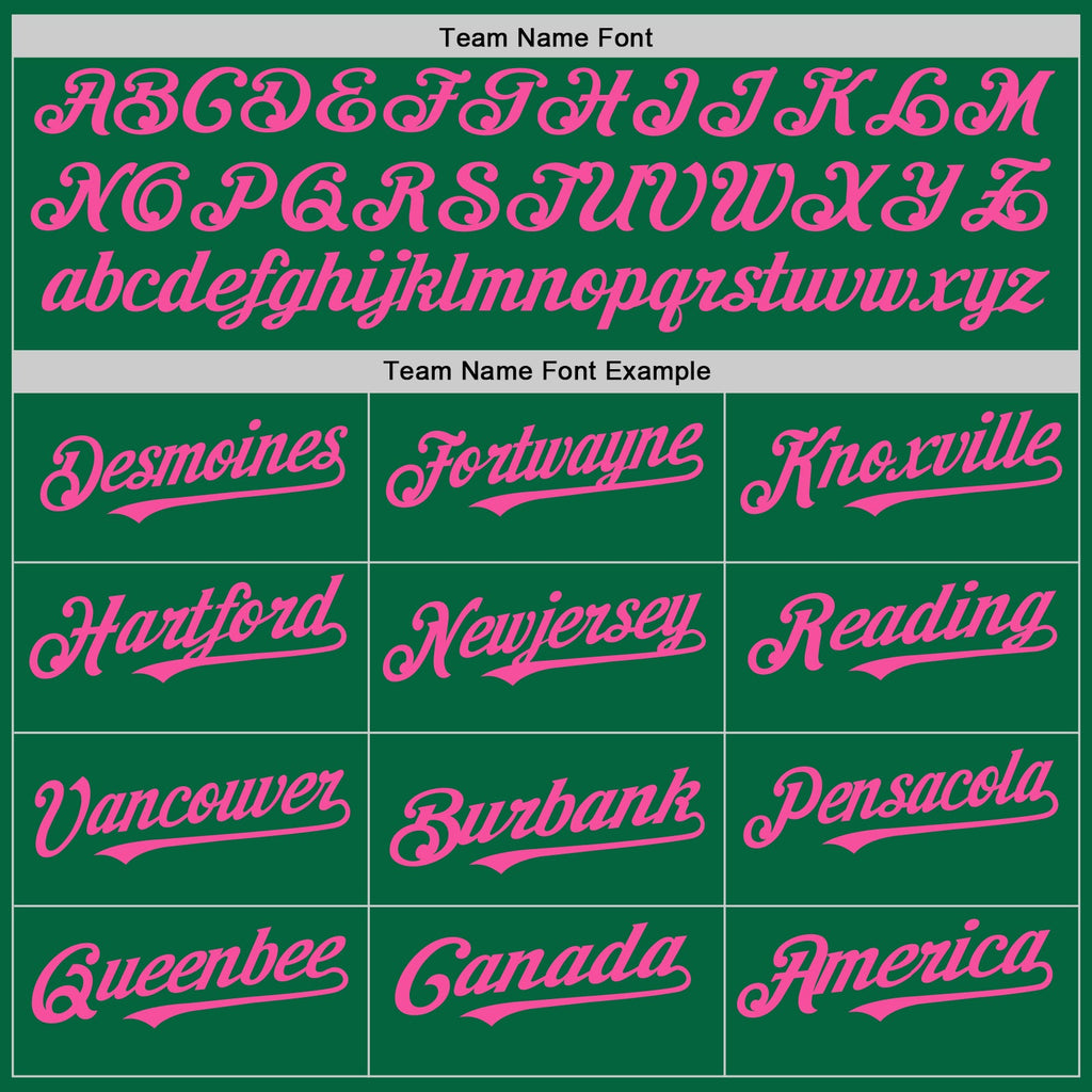 Custom Kelly Green White-Pink Pinstripe Authentic Split Fashion Baseball Jersey