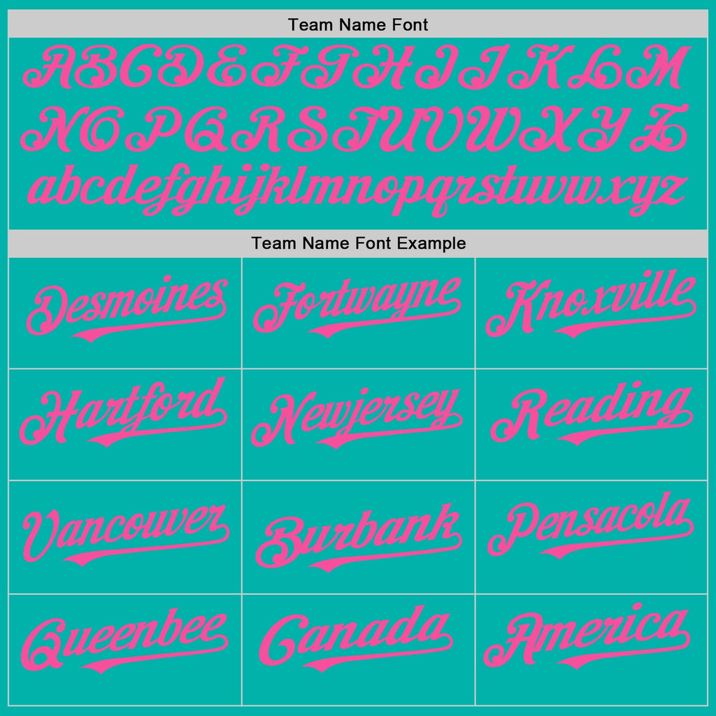 Custom Aqua White-Pink Pinstripe Authentic Split Fashion Baseball Jersey