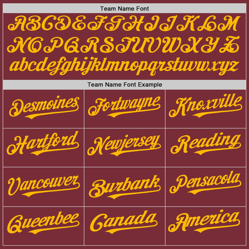 Custom Burgundy White-Gold Pinstripe Authentic Split Fashion Baseball Jersey