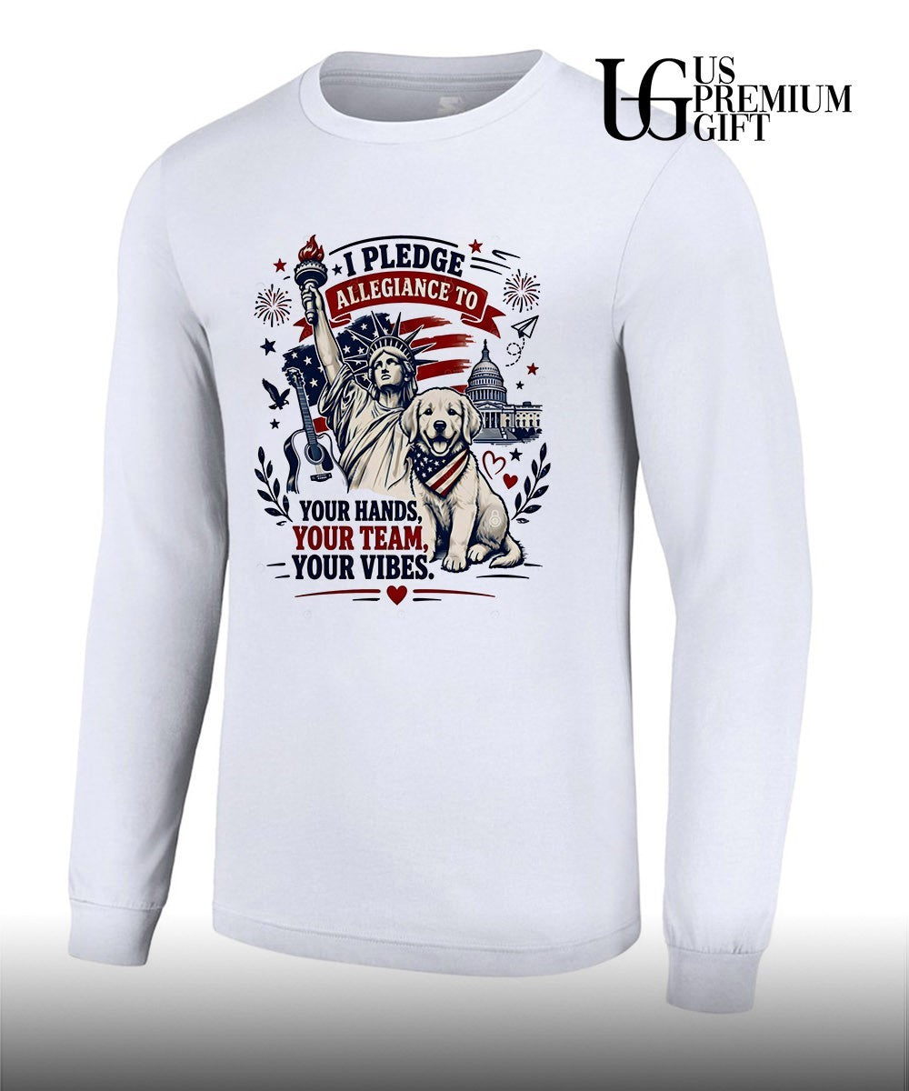 Statue of Liberty Golden Retriever I Pledge Allegiance to Your Hands Your Team shirt