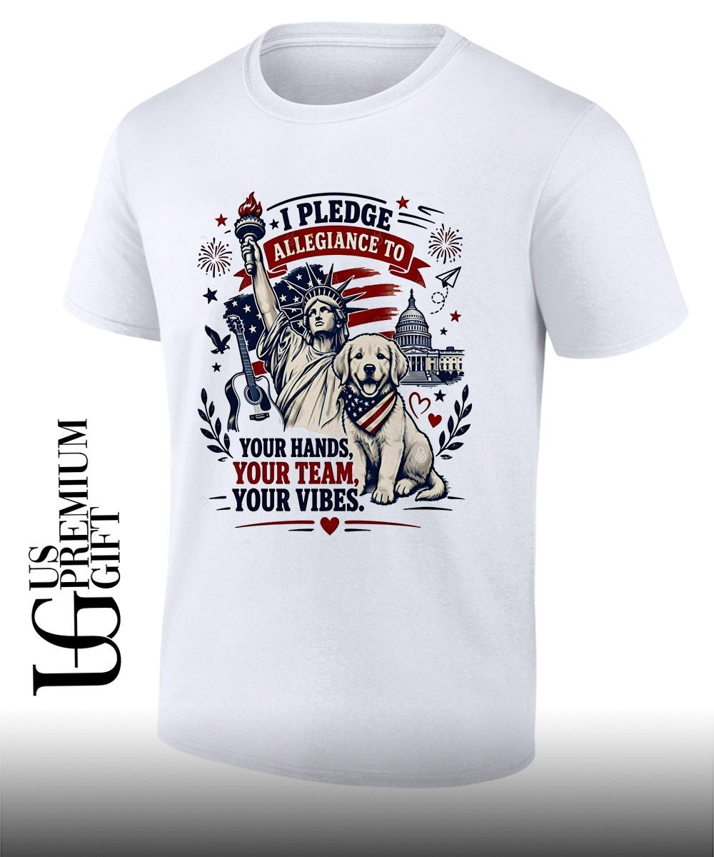 Statue of Liberty Golden Retriever I Pledge Allegiance to Your Hands Your Team shirt