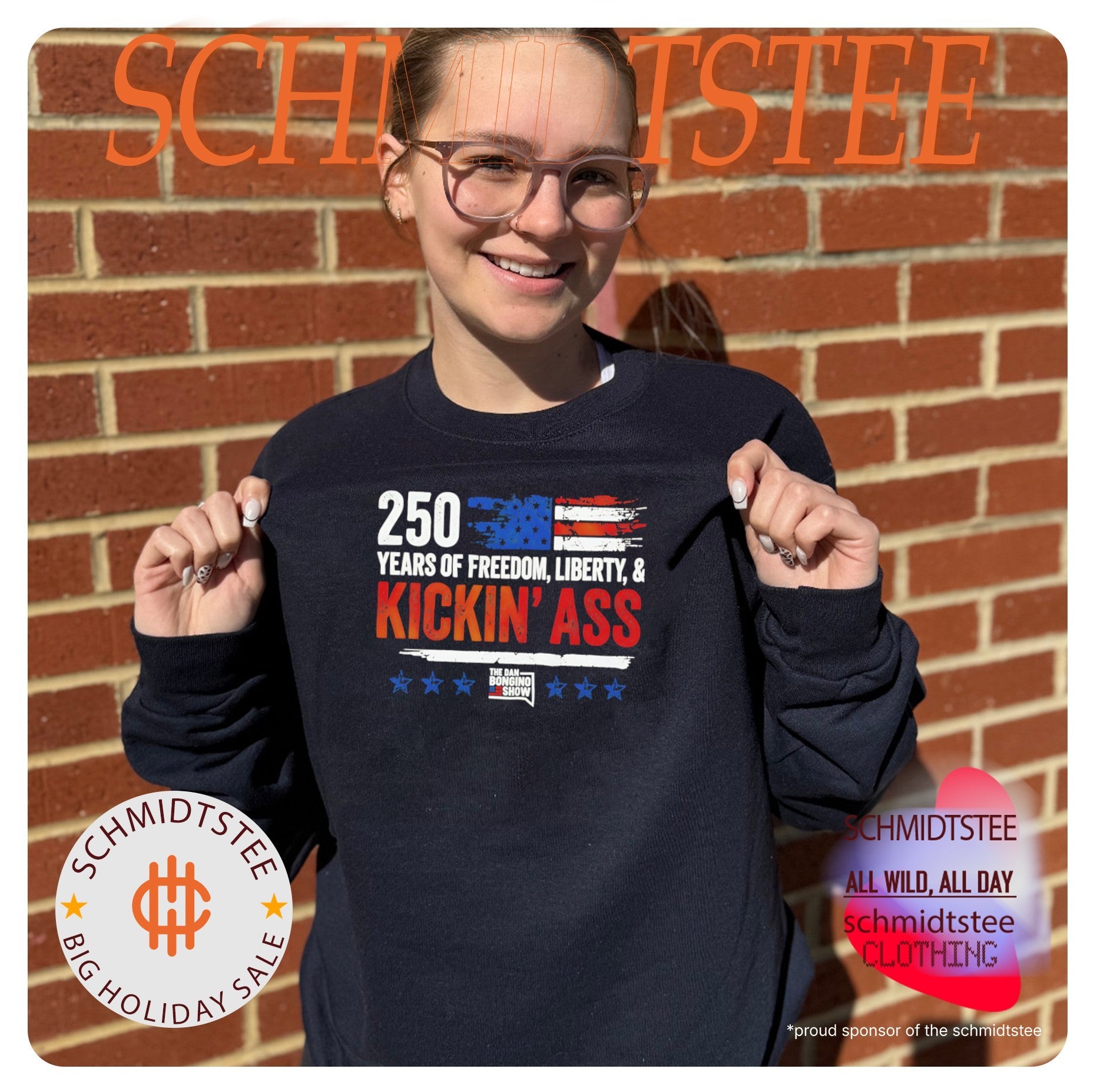 The Dan Bongino Show 250 Years of Freedom Liberty and Kickin’ Ass shirt