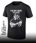 Trevor Rogers wearing Bulldog I’m Not Here To Talk shirt