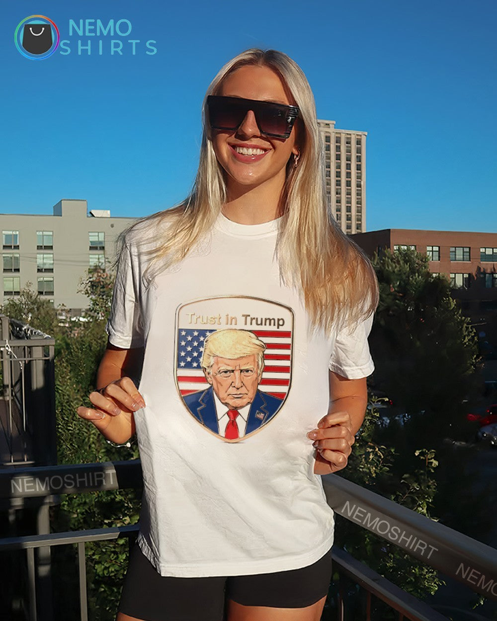 Trust in Trump American flag patriotic shirt