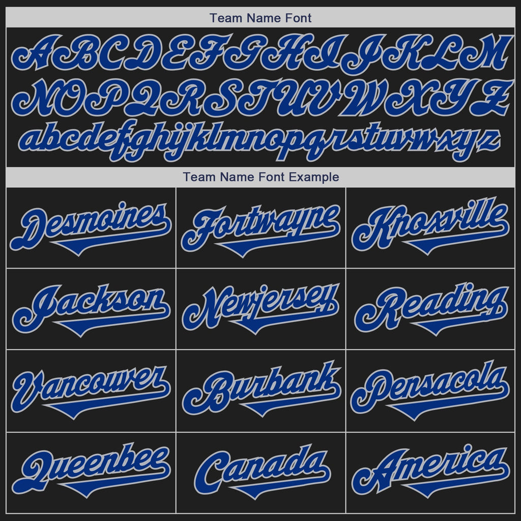 Custom Black Royal-Gray Authentic Two Tone Baseball Jersey