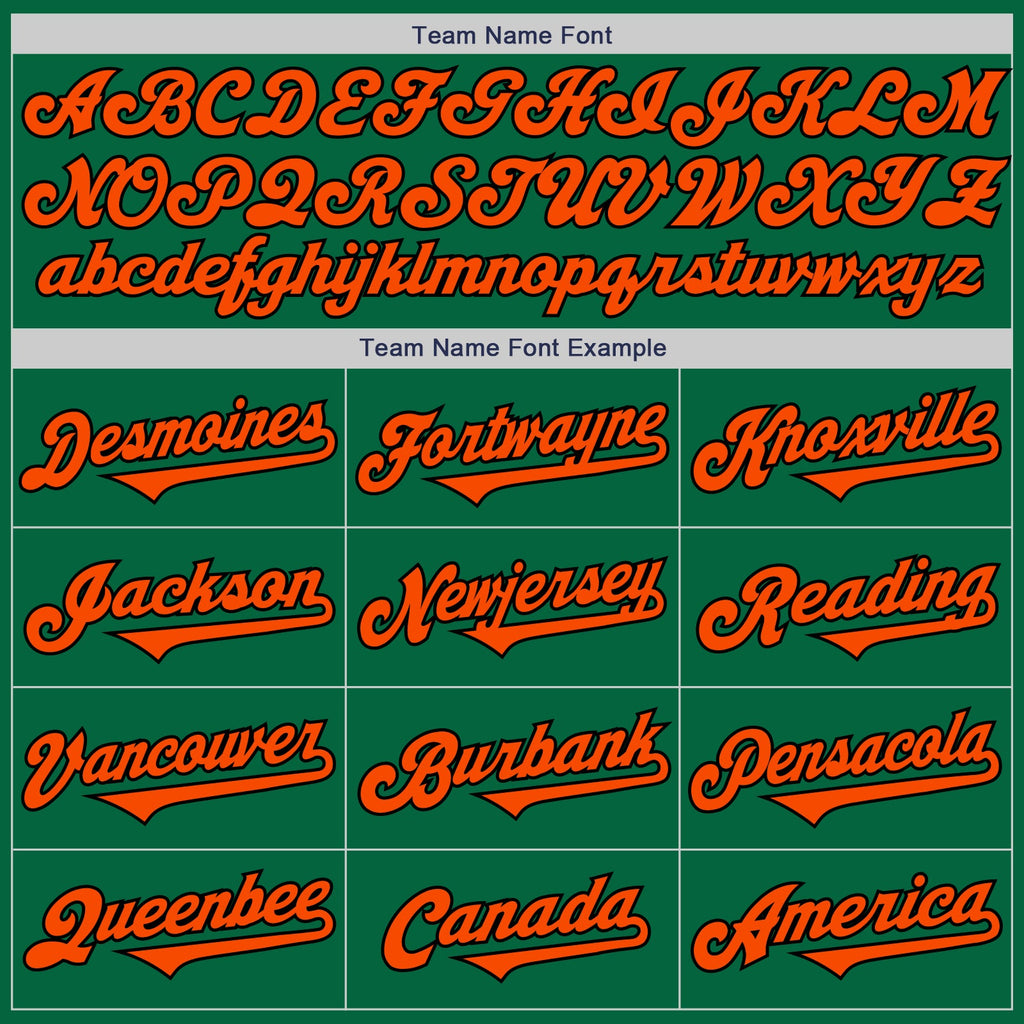 Custom Kelly Green Orange-Black Authentic Two Tone Baseball Jersey