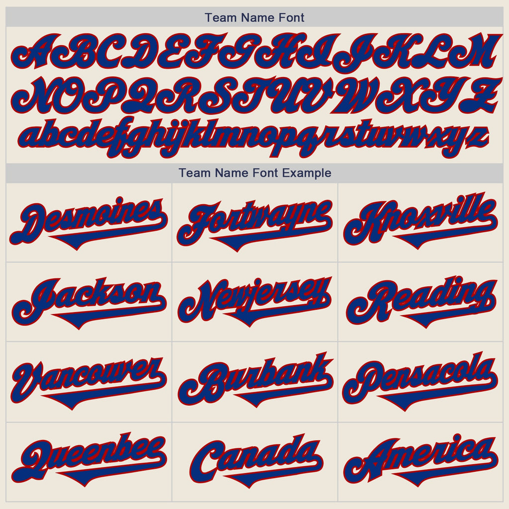 Custom Cream Royal-Red Authentic Two Tone Baseball Jersey
