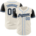 Custom Cream Black-Light Blue Authentic Two Tone Baseball Jersey