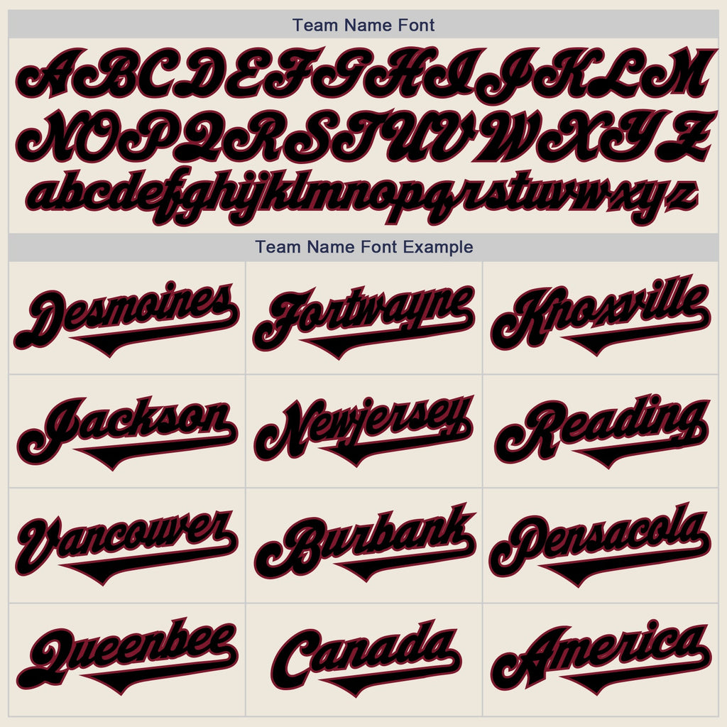 Custom Cream Black-Crimson Authentic Two Tone Baseball Jersey