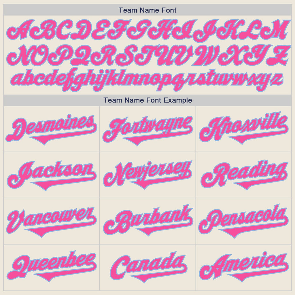 Custom Cream Pink-Light Blue Authentic Two Tone Baseball Jersey