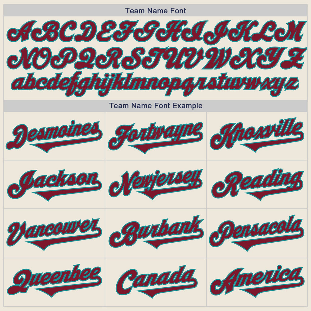 Custom Cream Crimson-Teal Authentic Two Tone Baseball Jersey