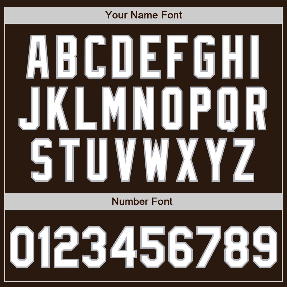 Custom Brown White-Gray Authentic Two Tone Baseball Jersey