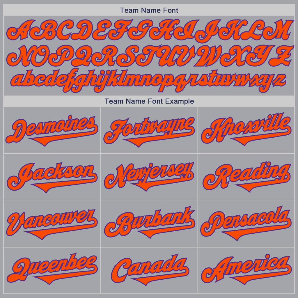 Custom Gray Orange-Purple Authentic Two Tone Baseball Jersey