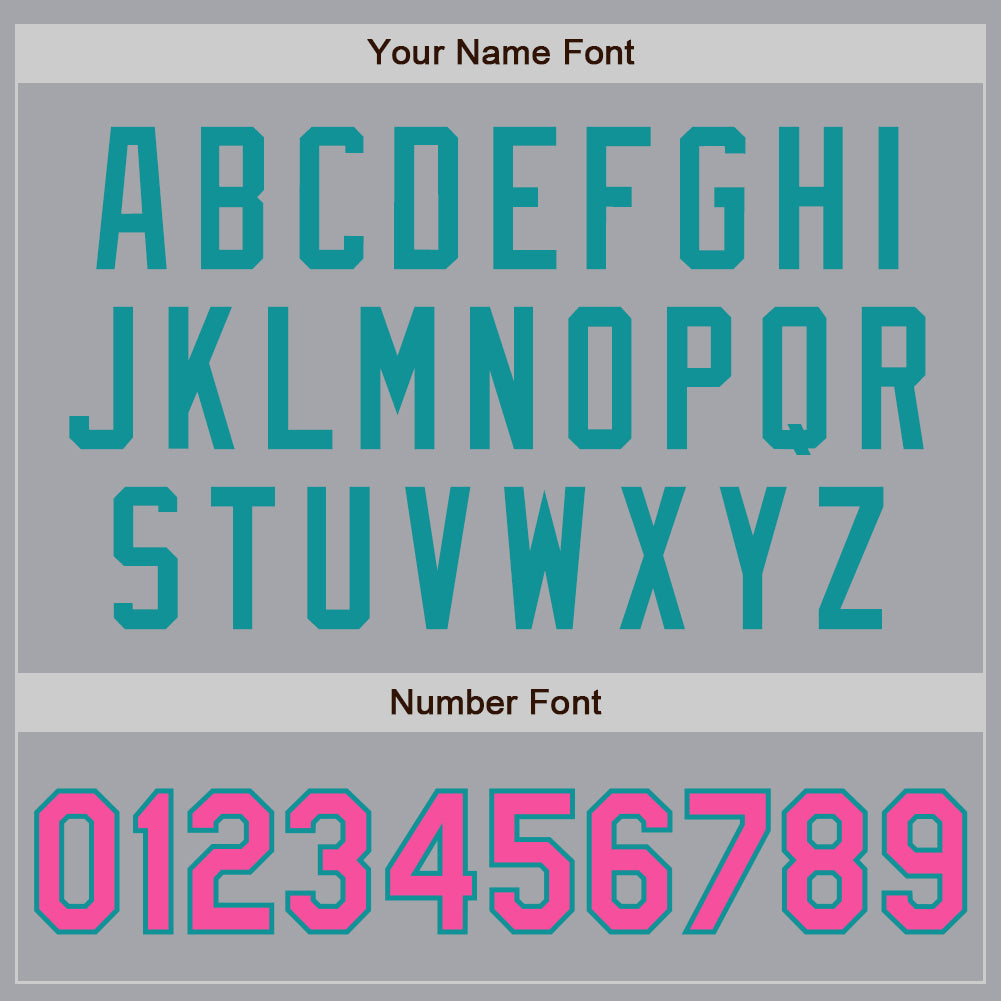 Custom Gray Pink-Teal Authentic Two Tone Baseball Jersey