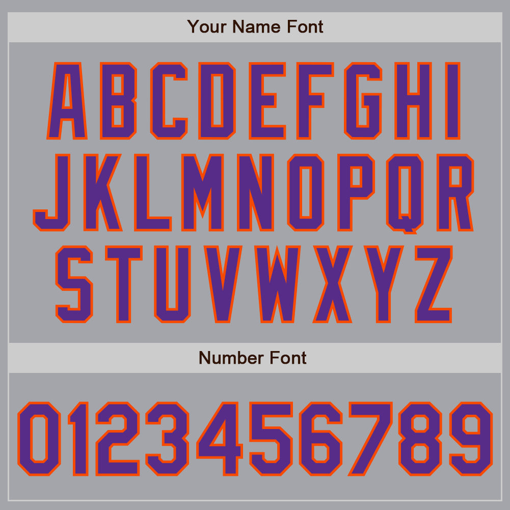 Custom Gray Purple-Orange Authentic Two Tone Baseball Jersey