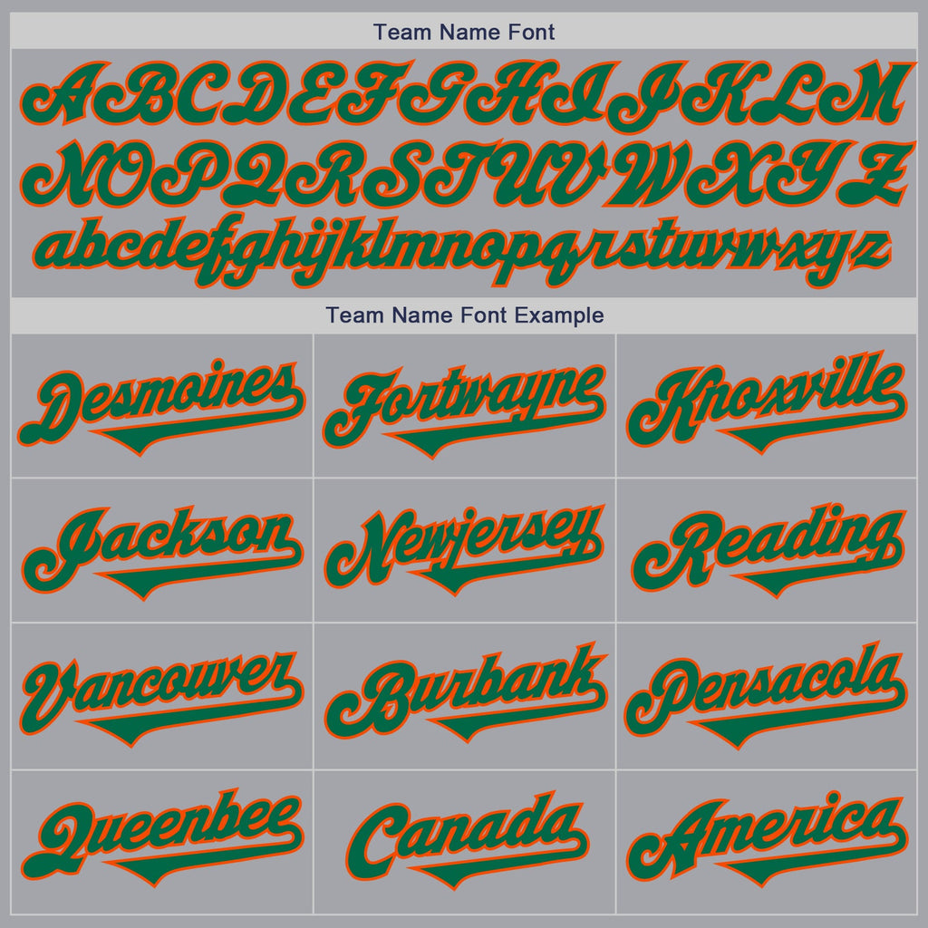 Custom Gray Kelly Green-Orange Authentic Two Tone Baseball Jersey