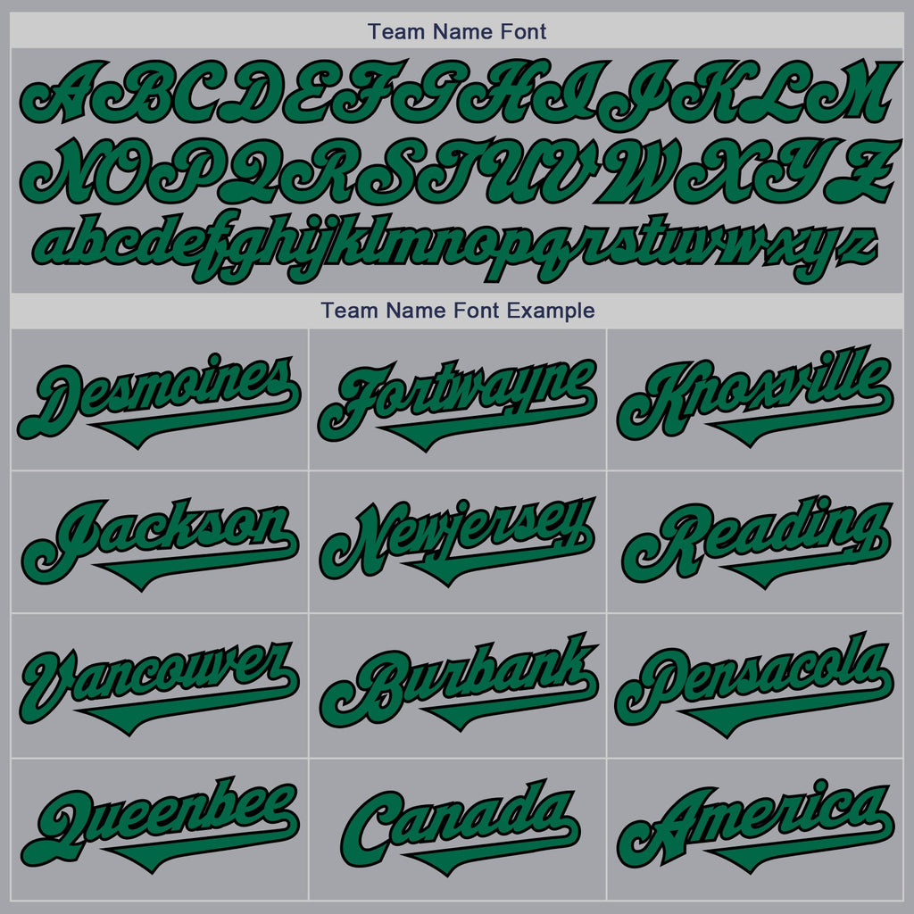 Custom Gray Kelly Green-Black Authentic Two Tone Baseball Jersey