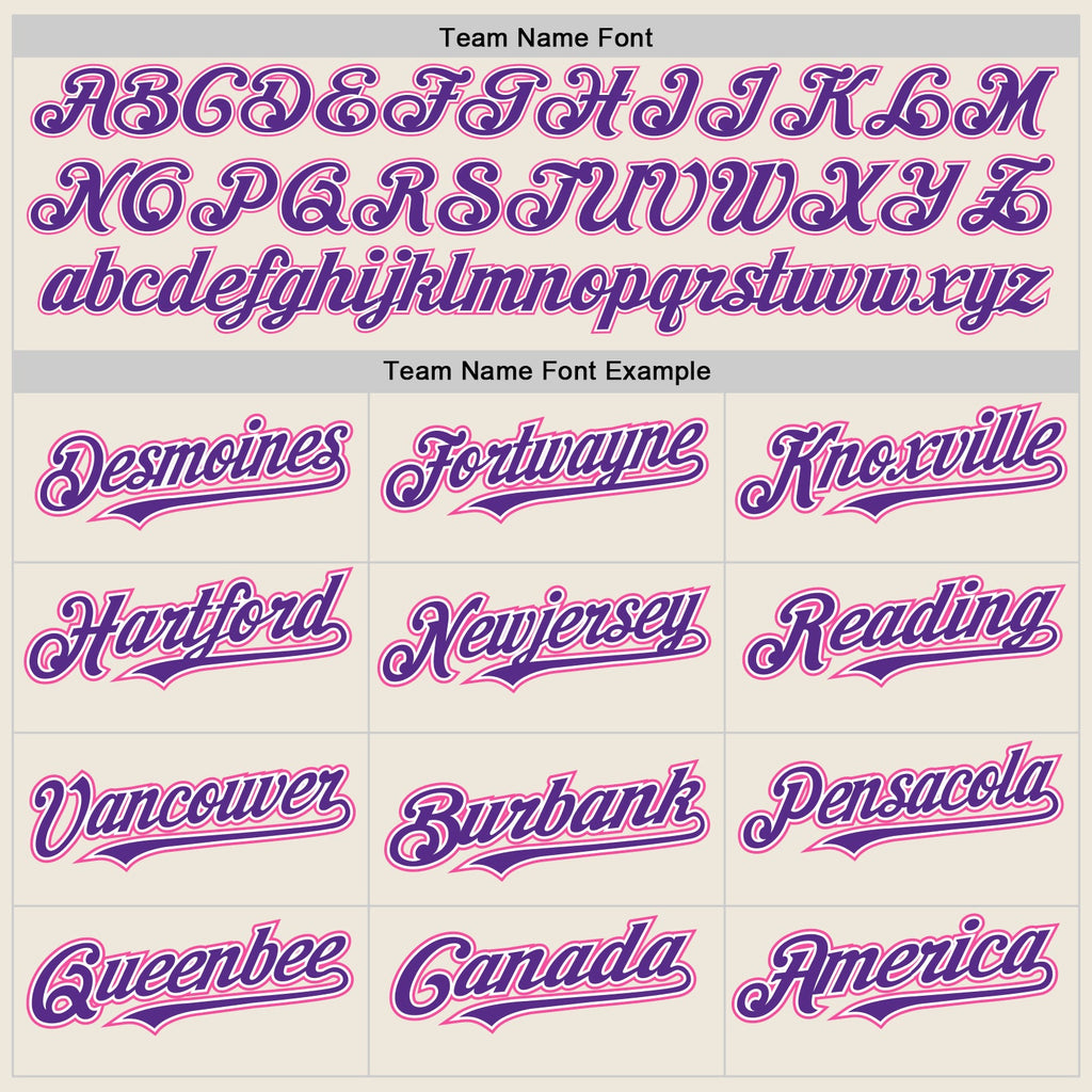 Custom Cream Purple Pinstripe White-Pink Authentic Two Tone Baseball Jersey