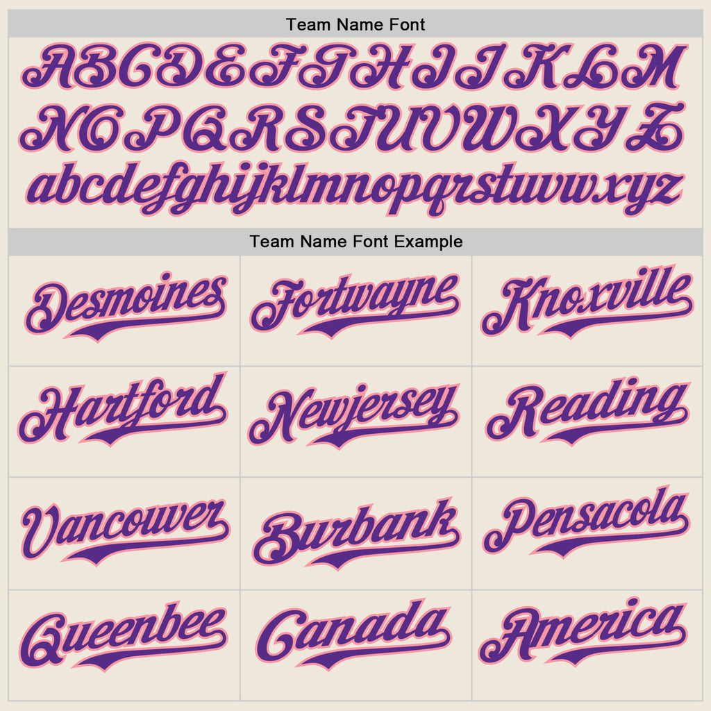 Custom Cream Purple Pinstripe Medium Pink Authentic Two Tone Baseball Jersey