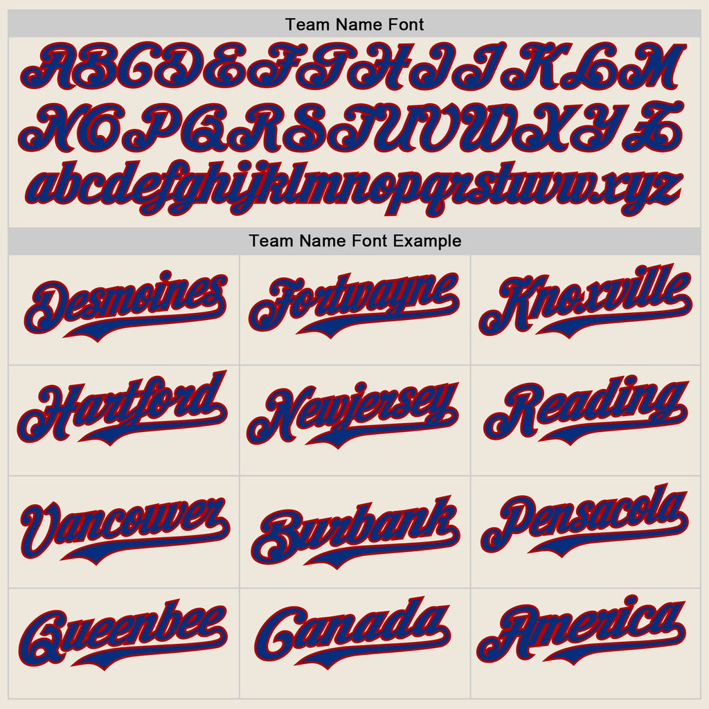 Custom Cream Royal Pinstripe Red Authentic Two Tone Baseball Jersey
