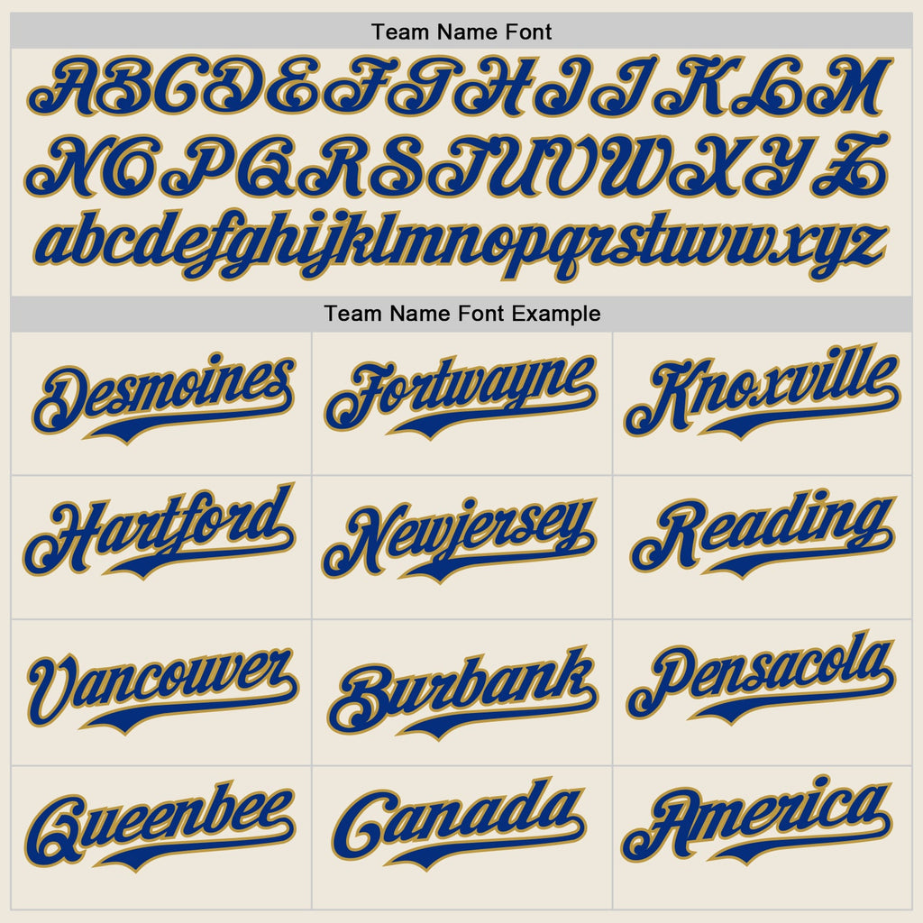 Custom Cream Royal Pinstripe Old Gold Authentic Two Tone Baseball Jersey